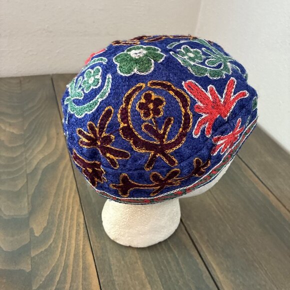 2 Vintage Judaica Bukhara Uzbek Embroidered Handmade Kippah Yarmulke Small (A91) - Picture 11 of 13